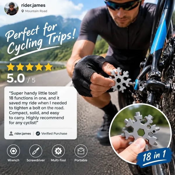 ❄️ Pocket Snowflake Multi-Tool | 18 Functions in Your Hand