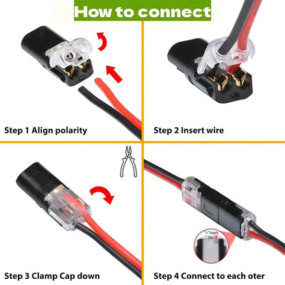 ⚡ 50-Pack 2-Pin Quick-Connect LED Strip Wire Adapters 🔌