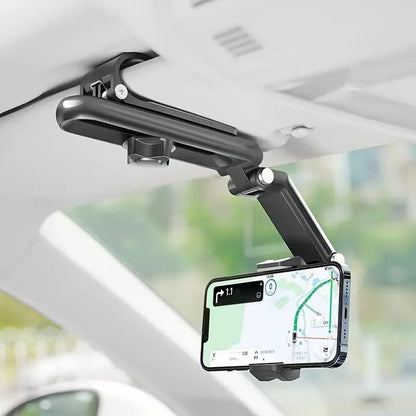 🚗 Universal Car Phone Holder for Sun Visor, 360° Rotating, Retractable & Anti-Slip Secure Mount