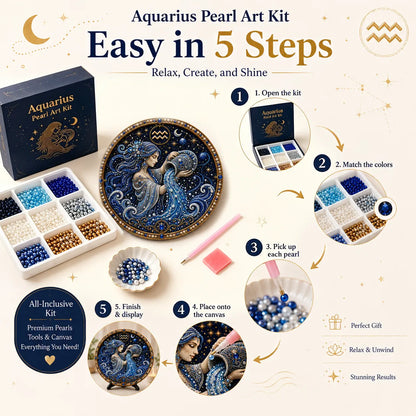 🔥49% OFF – ✨ Premium 3D Pearl 12 Zodiac Signs Art Kit | Luxury Flocked Canvas with Scratch-Resistant Non-Fading Pearl Beads DIY Handmade Astrology Decor ♈🌙💎
