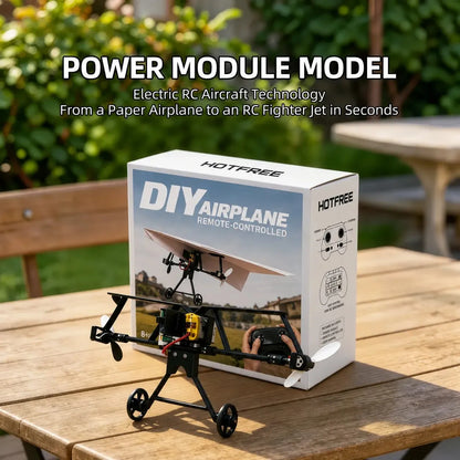 RC Paper Airplane Kit, Remote Control Plane with Gyro Stabilizer & Dual Propellers, DIY Foldable Flying Toy, Easy-to-Fly STEM Toy, Birthday Gift for Kids Boys & Adults