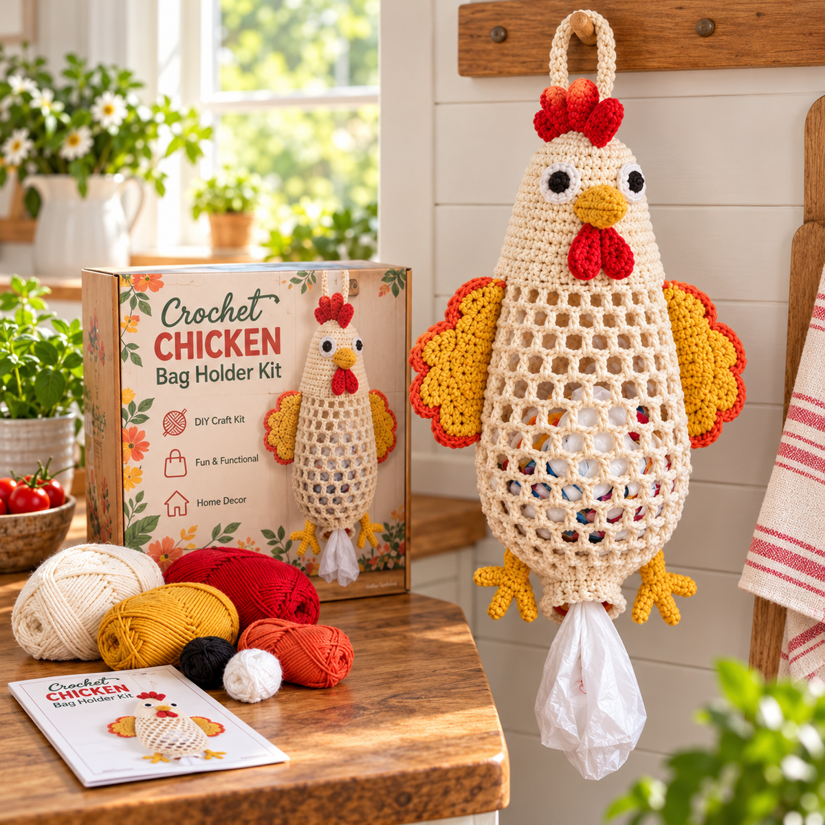 🧶 Crochet Animal Storage Kit – DIY Hanging Organizer with a Cute Handmade Look⭐