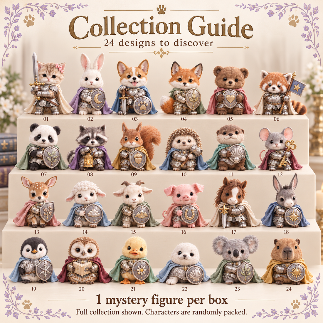 🐾⚔️ Fantasy Animal Knights Mystery Box – 24 Adorable Collectible Designs 🎁