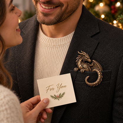 🐉 3D Dragon Pocket Guardian – Fantasy Jacket Accessory & Unique Gift
