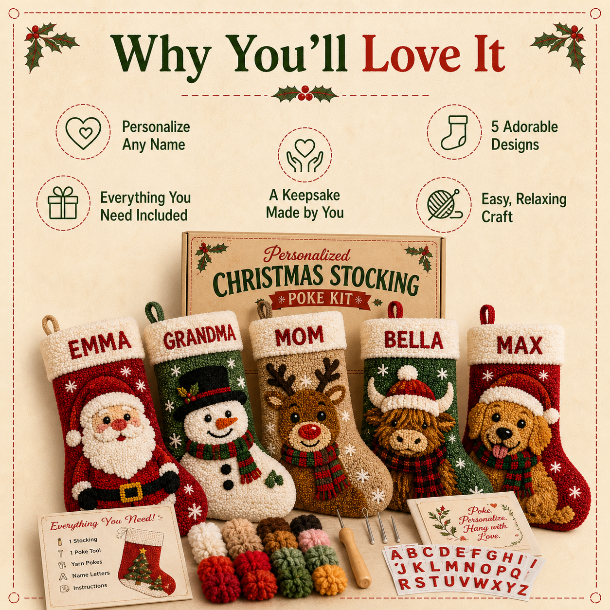 🧦✂️DIY Your Name Christmas Stocking – Personalized 3D Holiday Décor