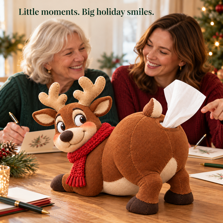 🎄 Funny Christmas Tissue Dispenser – Sneezing Snowman & Cheeky Reindeer