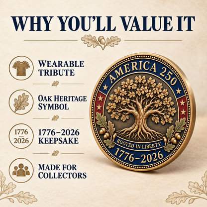 🇺🇸🌳 America 250th Anniversary Tree of Liberty Commemorative Medallion – 1776–2026