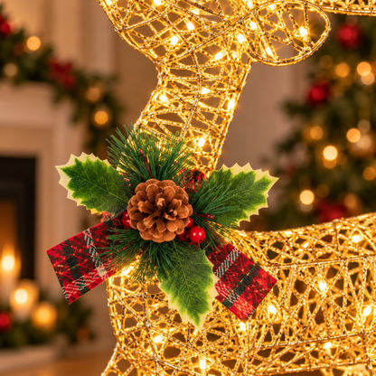 🎄🦌 Light-Up Christmas Reindeer Duo – Warm White LED Holiday Decorations ✨
