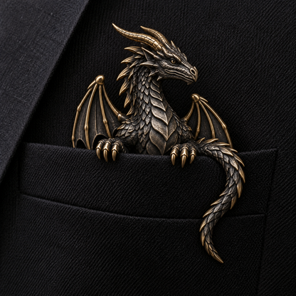 🐉 3D Dragon Pocket Guardian – Fantasy Jacket Accessory & Unique Gift