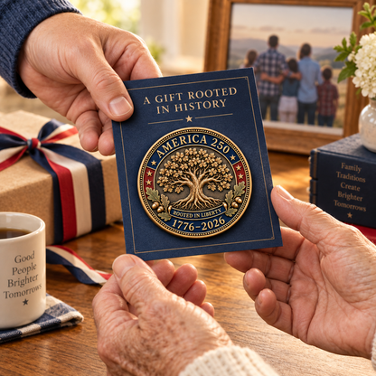 🇺🇸🌳 America 250th Anniversary Tree of Liberty Commemorative Medallion – 1776–2026