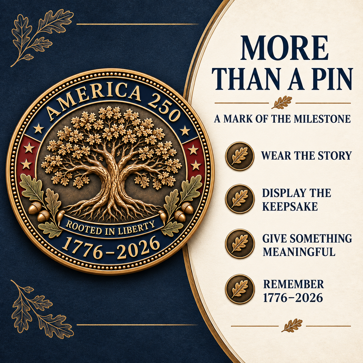America 250 medallion presented as a commemorative gift
