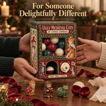 🐈🏰 Ugly Medieval Cats Mystery Box – 24 Collectible Cat Capsule Surprises 🎁