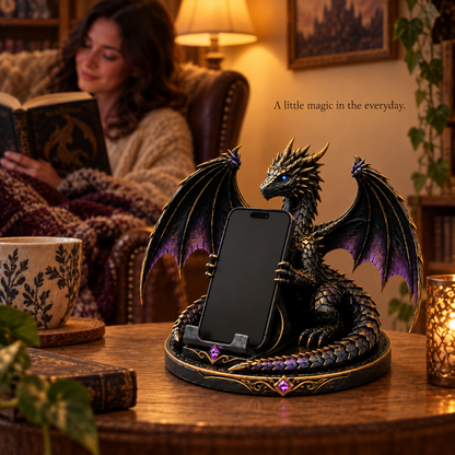 🐉 Dragon Guardian Phone Stand – Fantasy Winged Dragon Desktop Phone Holder 💜