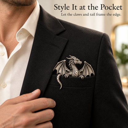 🐉 3D Dragon Pocket Guardian – Fantasy Jacket Accessory & Unique Gift