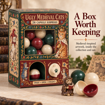 🐈🏰 Ugly Medieval Cats Mystery Box – 24 Collectible Cat Capsule Surprises 🎁