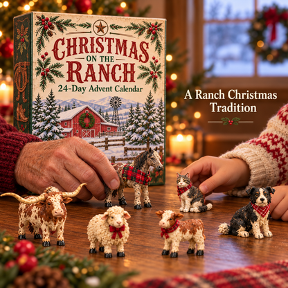 🎄 Christmas on the Ranch – 24-Piece Farm Animal Figurine Collection 🐴