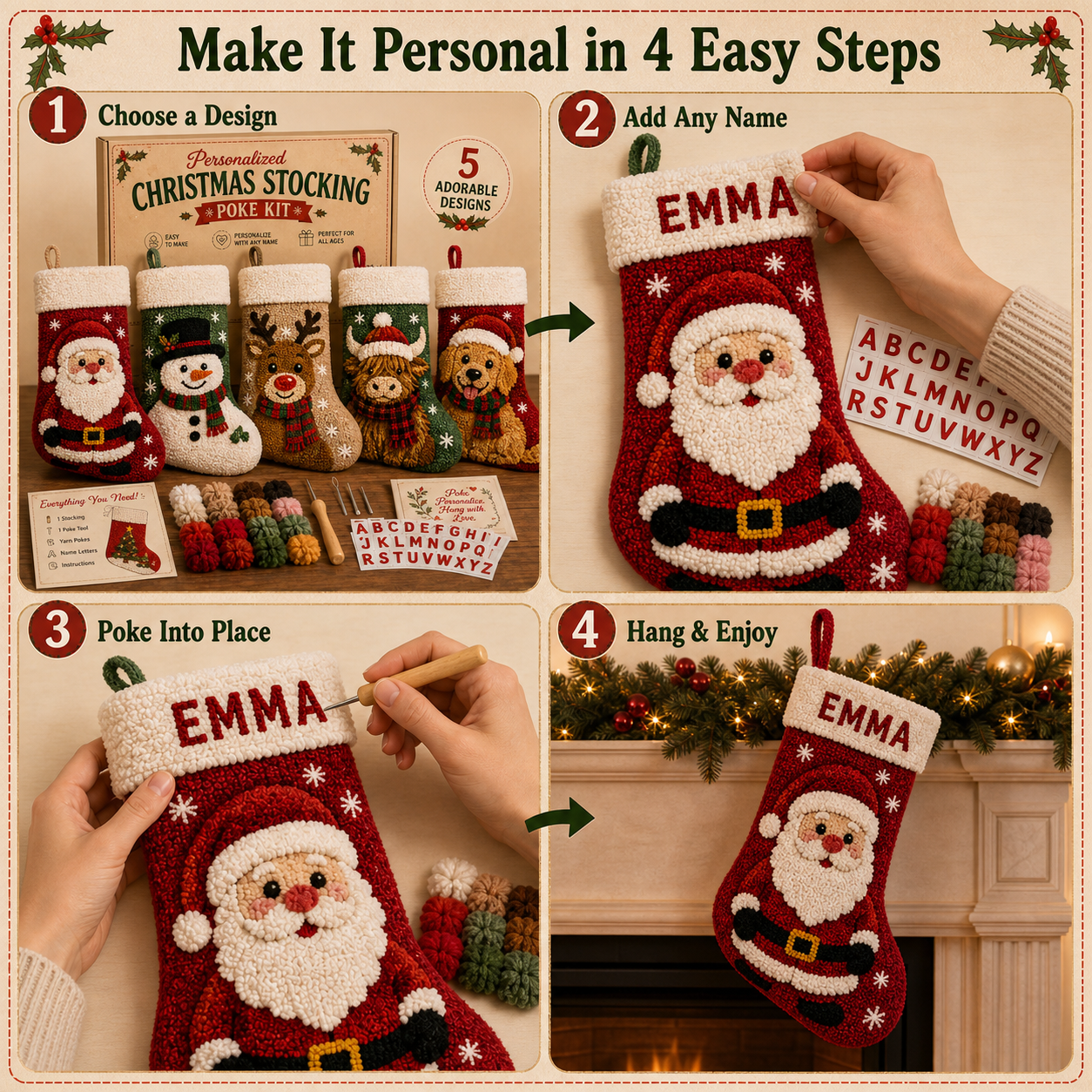 🧦✂️DIY Your Name Christmas Stocking – Personalized 3D Holiday Décor