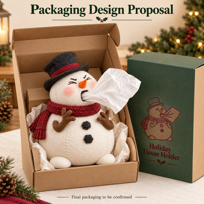 🎄 Funny Christmas Tissue Dispenser – Sneezing Snowman & Cheeky Reindeer