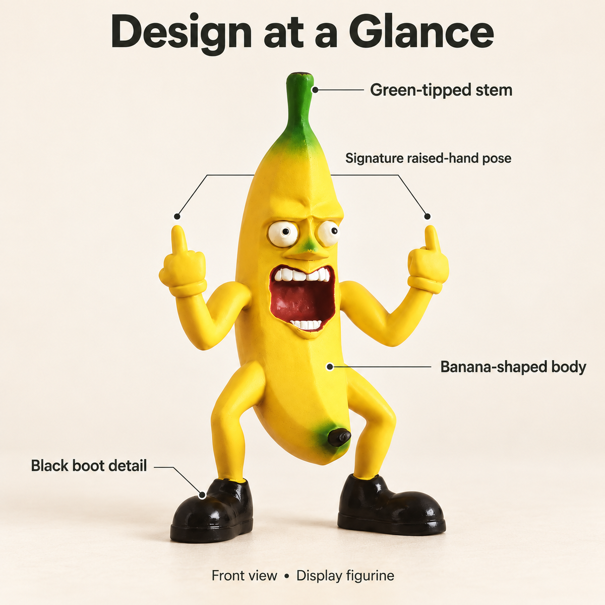 🍌🖕 Angry Banana Middle Finger Figurine – Hilarious Desk Decor & Gag Gift