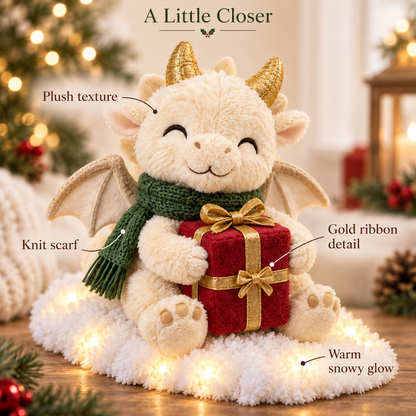✨🐉Christmas Dragon Snow Scenes – Light-Up Plush Holiday Decor🎁