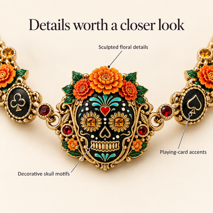 💀🌹 Día de los Muertos Sugar Skull Bracelet Collection – Colorful Floral Memorial Jewelry ✨