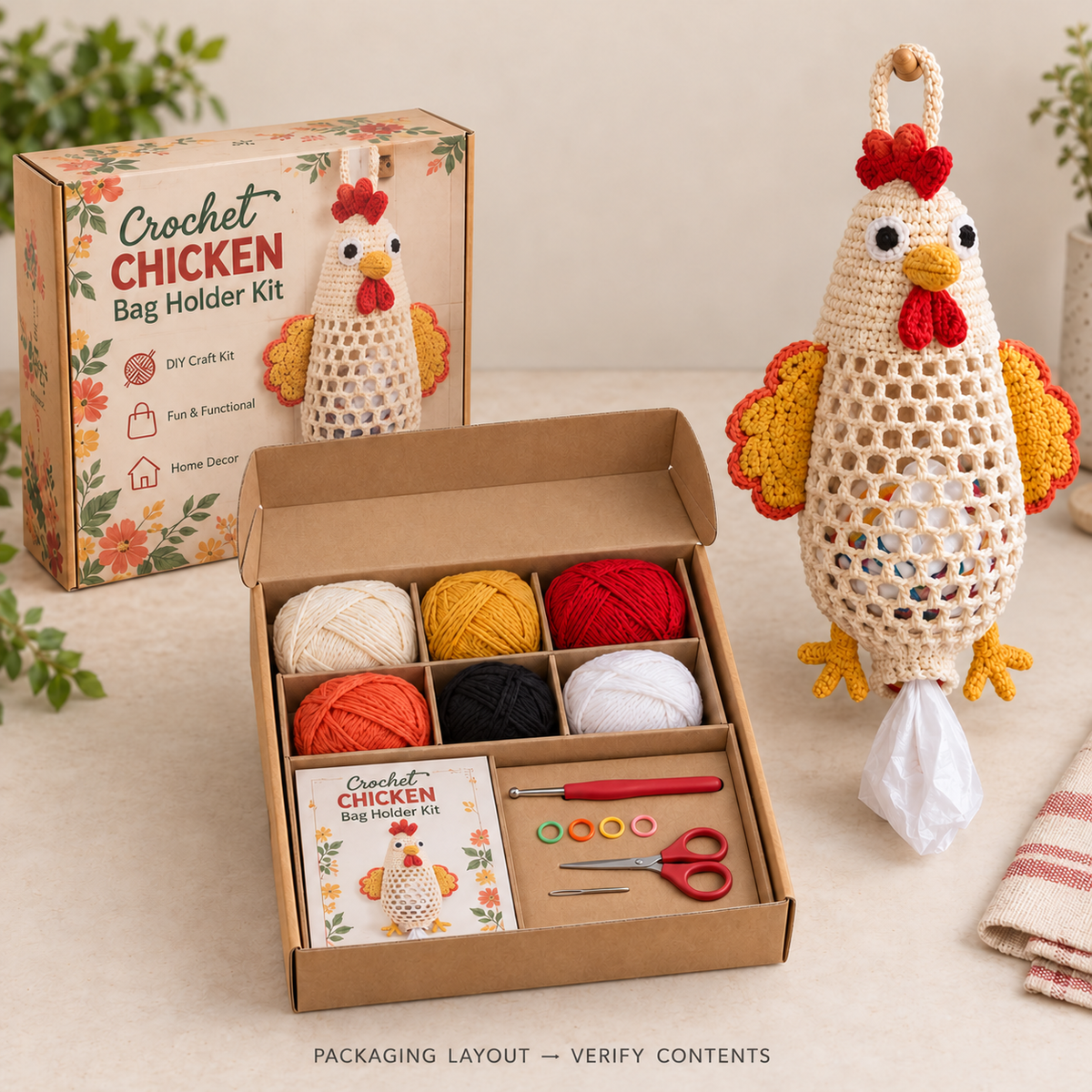 🧶 Crochet Animal Storage Kit – DIY Hanging Organizer with a Cute Handmade Look⭐