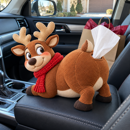 🎄 Funny Christmas Tissue Dispenser – Sneezing Snowman & Cheeky Reindeer