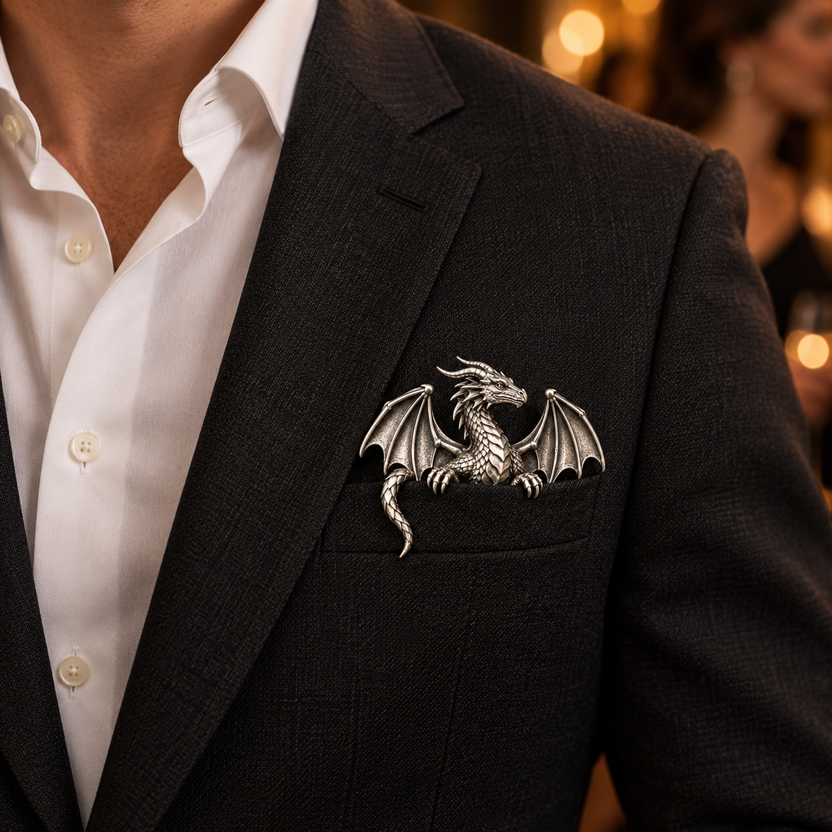 🐉 3D Dragon Pocket Guardian – Fantasy Jacket Accessory & Unique Gift