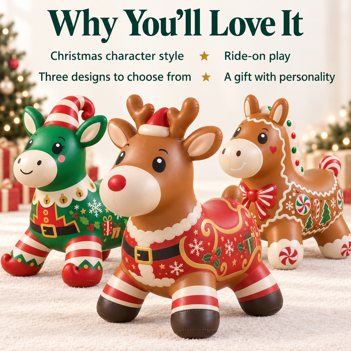 🎄 Christmas Animal Hopper – A Bouncy Ride-On Gift for Kids 🎁