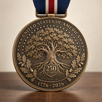 🇺🇸🌳 America 250th Anniversary Tree of Liberty Commemorative Medallion – 1776–2026
