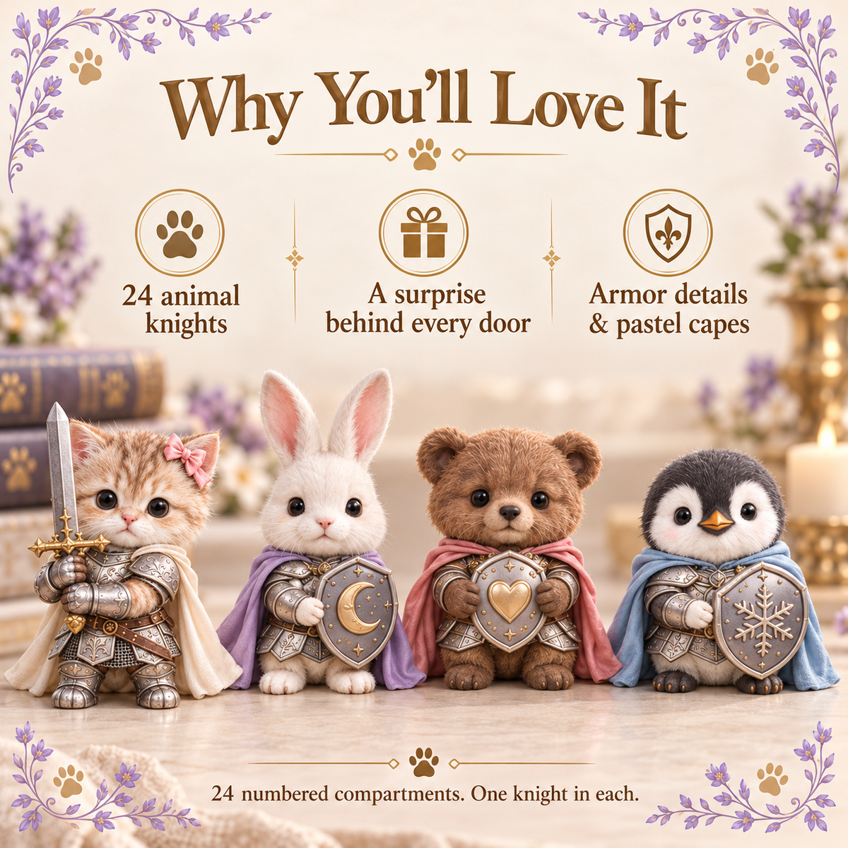 🐾⚔️ Fantasy Animal Knights Mystery Box – 24 Adorable Collectible Designs 🎁