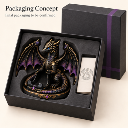 🐉 Dragon Guardian Phone Stand – Fantasy Winged Dragon Desktop Phone Holder 💜