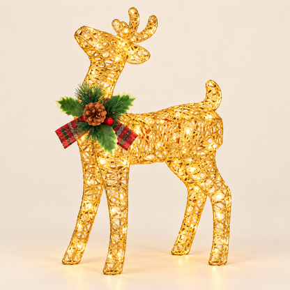 🎄🦌 Light-Up Christmas Reindeer Duo – Warm White LED Holiday Decorations ✨
