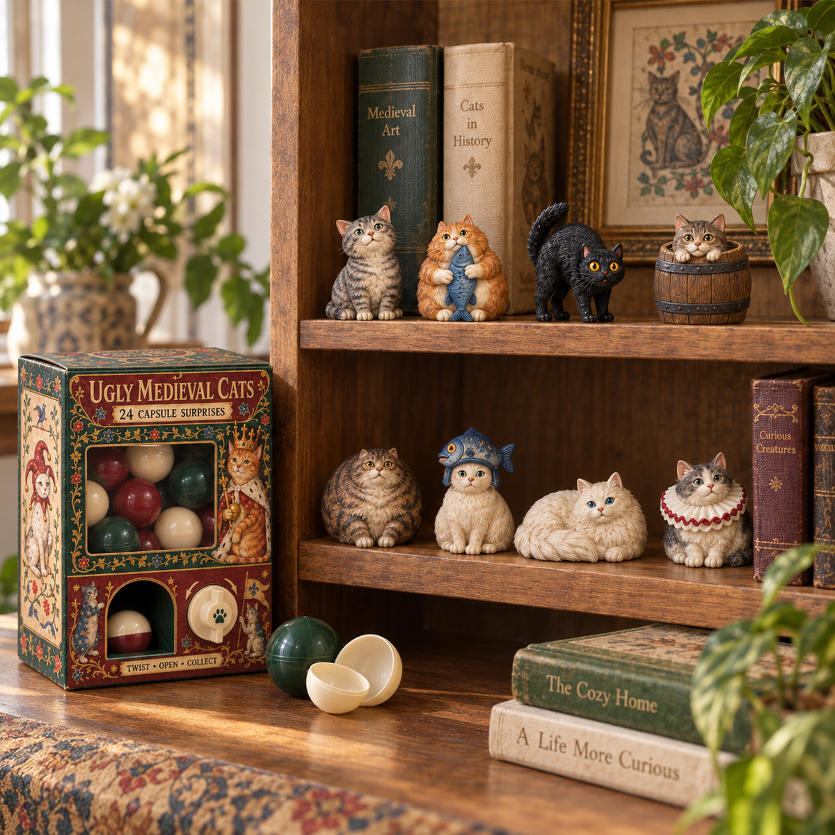 🐈🏰 Ugly Medieval Cats Mystery Box – 24 Collectible Cat Capsule Surprises 🎁