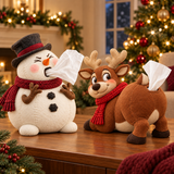🎄 Funny Christmas Tissue Dispenser – Sneezing Snowman & Cheeky Reindeer