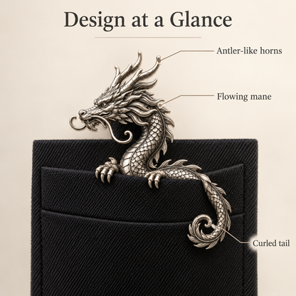 🐉 3D Dragon Pocket Guardian – Fantasy Jacket Accessory & Unique Gift