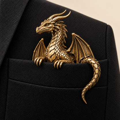 🐉 3D Dragon Pocket Guardian – Fantasy Jacket Accessory & Unique Gift