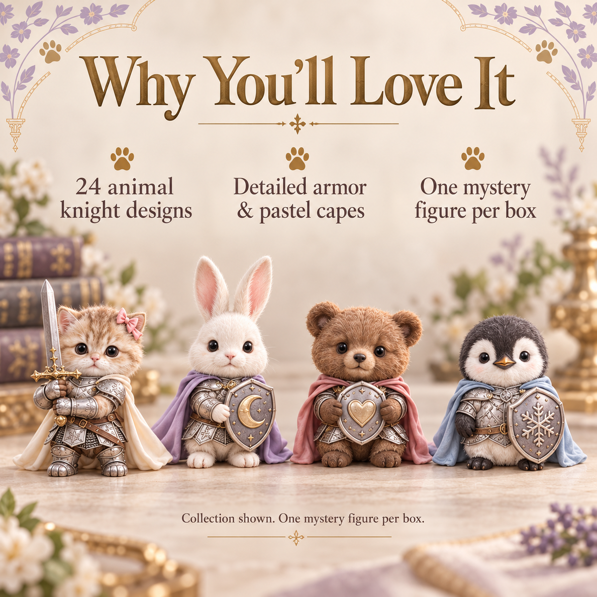 🐾⚔️ Fantasy Animal Knights Mystery Box – 24 Adorable Collectible Designs 🎁