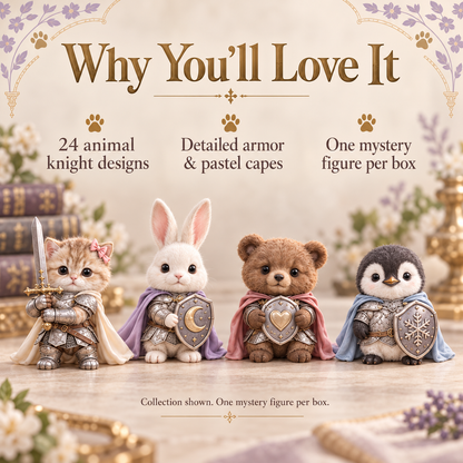 🐾⚔️ Fantasy Animal Knights Mystery Box – 24 Adorable Collectible Designs 🎁