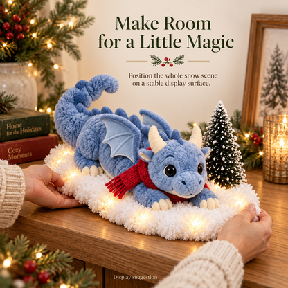 ✨🐉Christmas Dragon Snow Scenes – Light-Up Plush Holiday Decor🎁