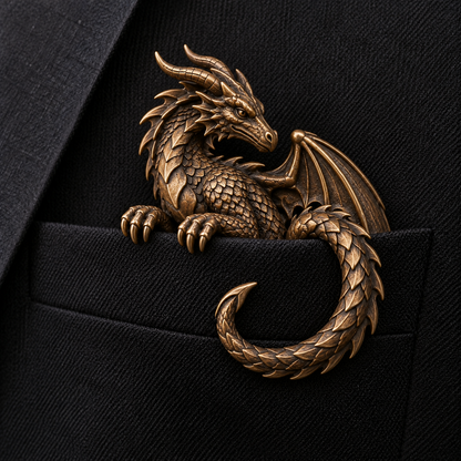 🐉 3D Dragon Pocket Guardian – Fantasy Jacket Accessory & Unique Gift