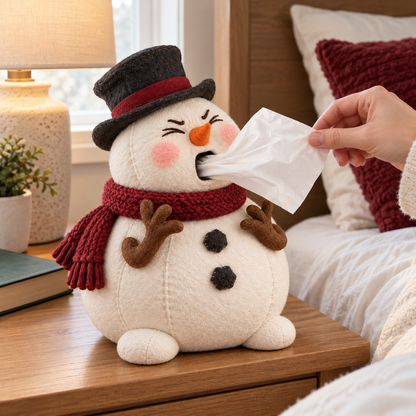 🎄 Funny Christmas Tissue Dispenser – Sneezing Snowman & Cheeky Reindeer