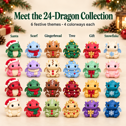 🐉🎄 Christmas Dragon Hatchery Mystery Box – 24 Cute Dragon Capsule Surprises 🎁