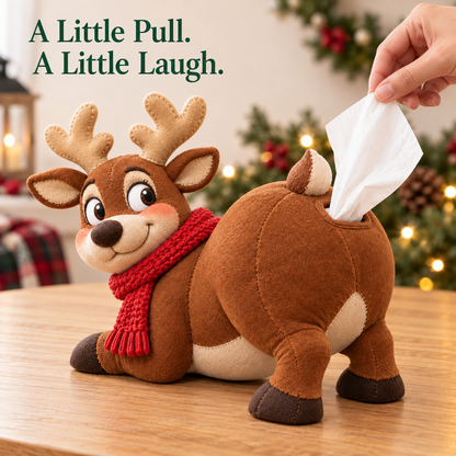 🎄 Funny Christmas Tissue Dispenser – Sneezing Snowman & Cheeky Reindeer