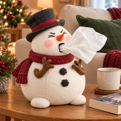 🎄 Funny Christmas Tissue Dispenser – Sneezing Snowman & Cheeky Reindeer