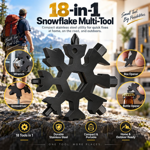 ❄️ Pocket Snowflake Multi-Tool | 18 Functions in Your Hand