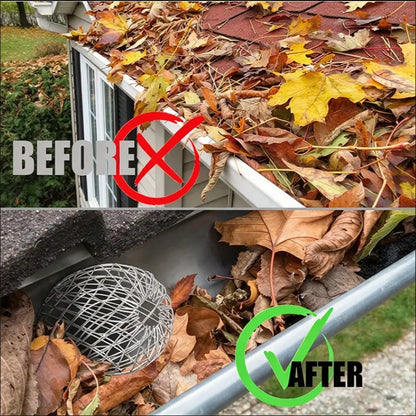 🍂 Expandable Metal Gutter Guard – Flexible Anti-Clog Downspout Leaf & Debris Strainer