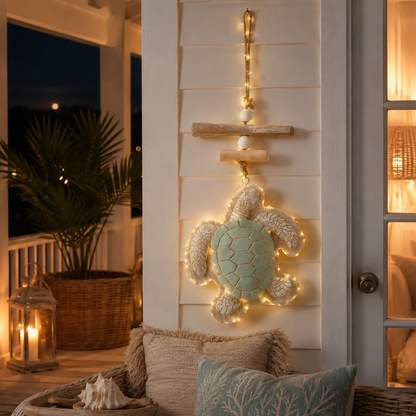 Lighted Coastal Sea Turtle Wall Decor with Remote