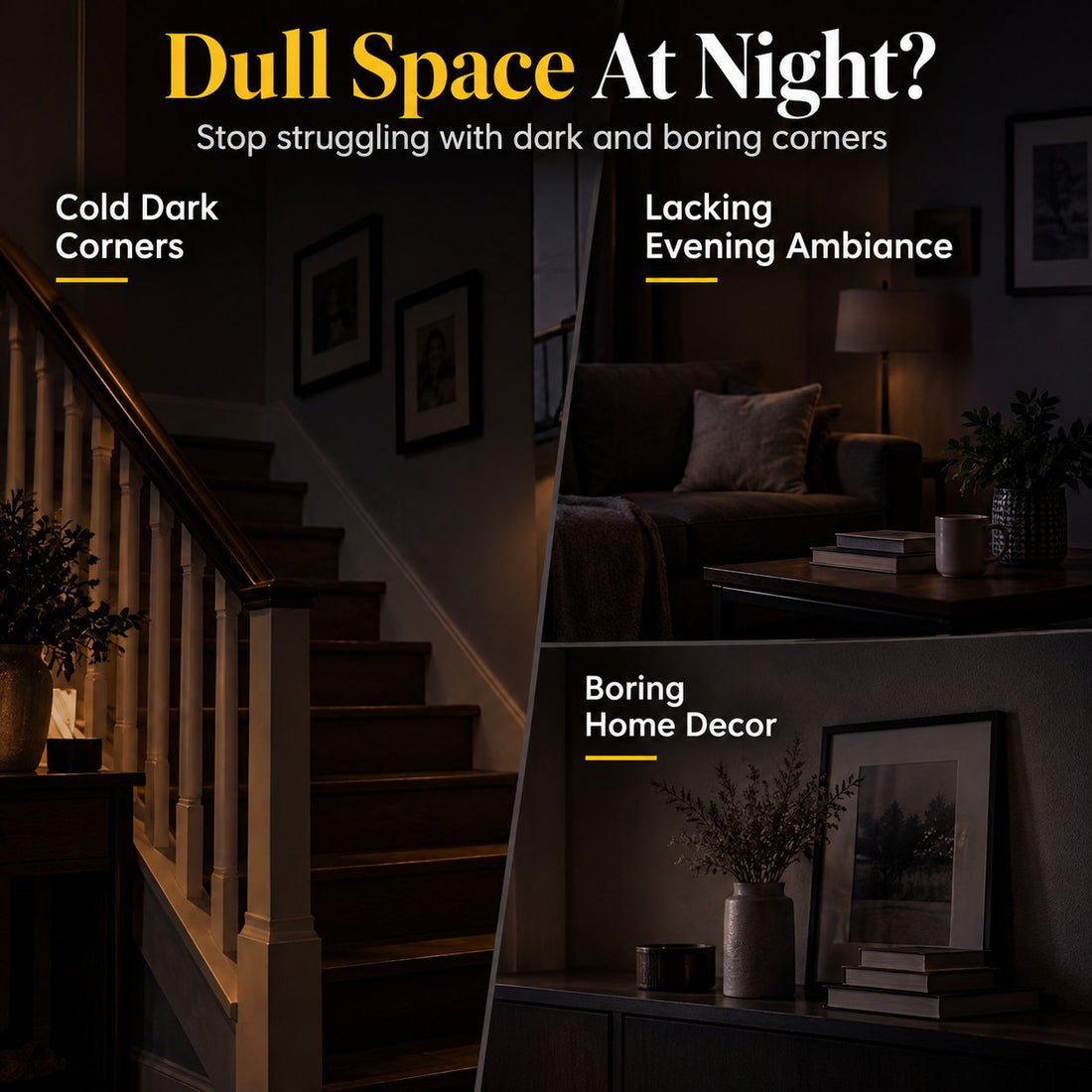 Illustration of ordinary dimly lit home corners