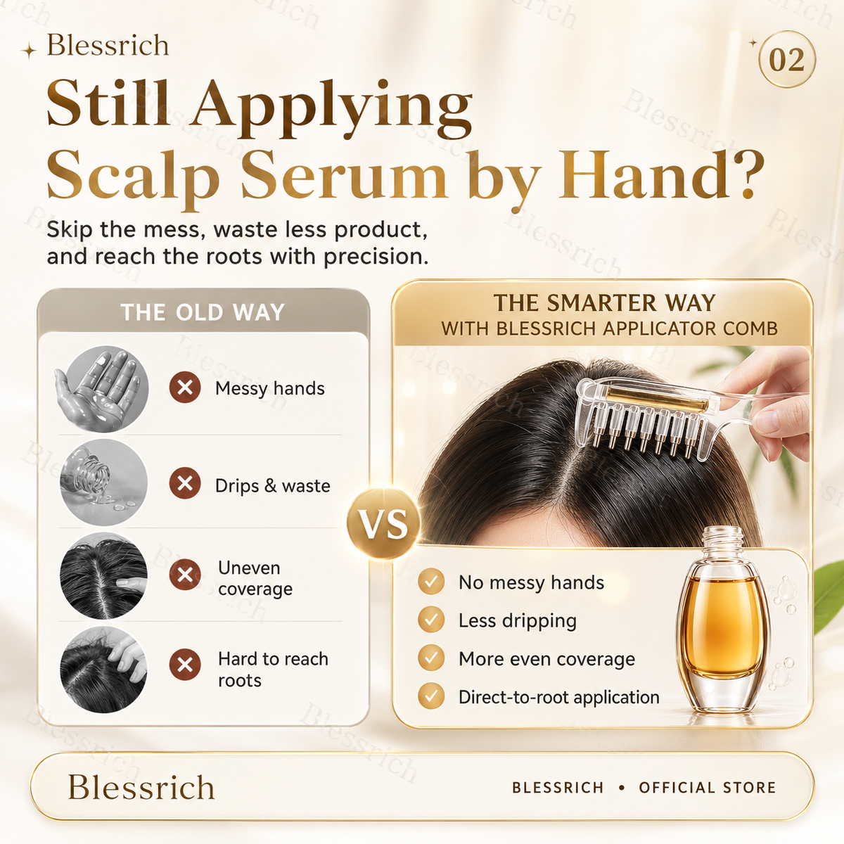 Scalp Serum Distribution Comb 💆‍♀️ – Easy Root Application with Less Mess